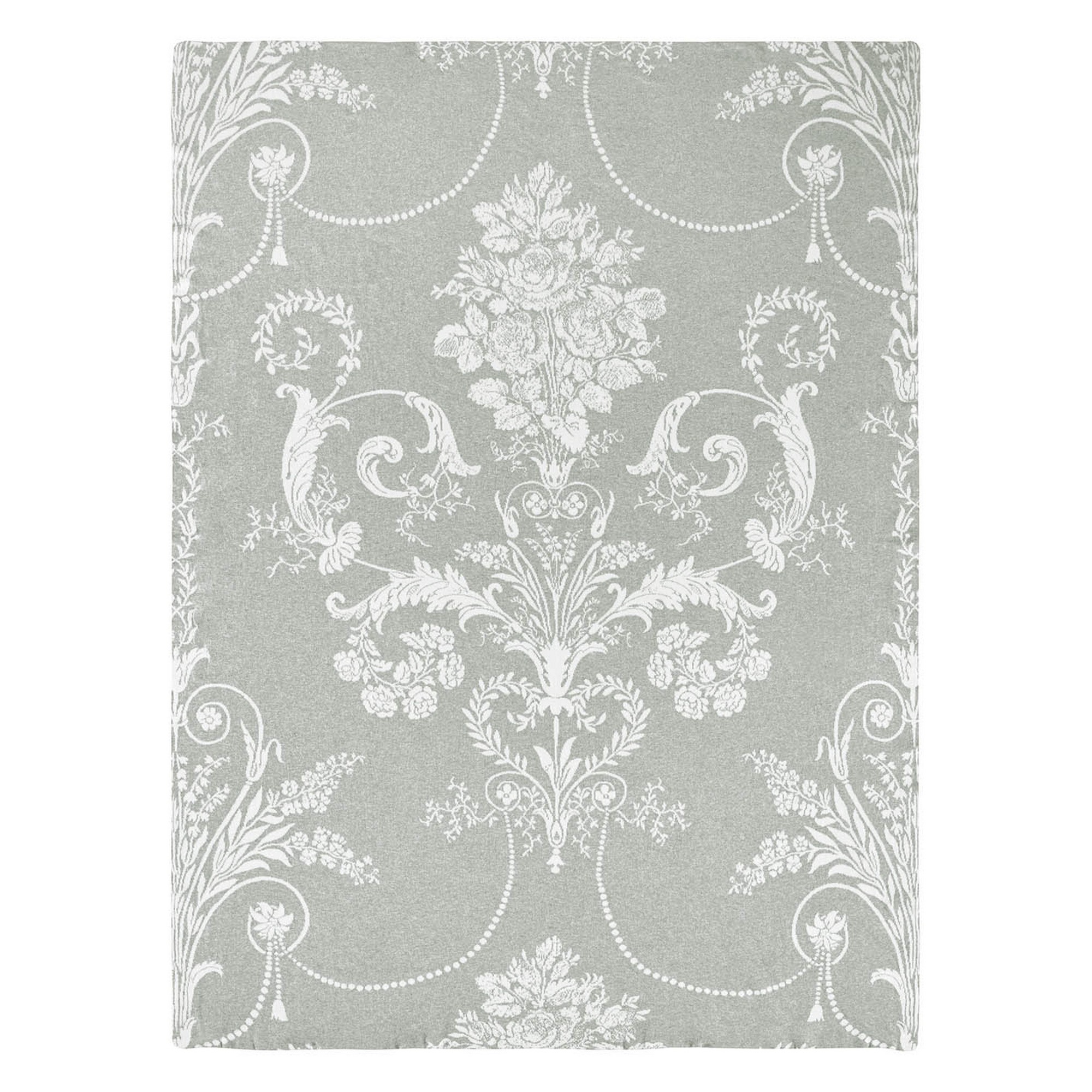 Josette Damask Blanket By Laura Ashley In Steel Grey